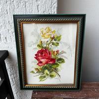Quadro rose rosse e bianca dipinto a mano