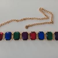 Collana cintura vintage con pietre di plastica