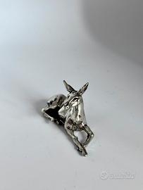 Miniatura cerbiatto da collezione argento 800 rara