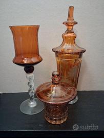 Gruppo di oggetti in vetro vintage