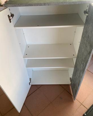 Mobile Multiuso 2 Ante – Bianco e Grigio Cemento