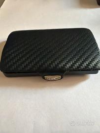 Portafoglio iclip in pelle effetto carbon