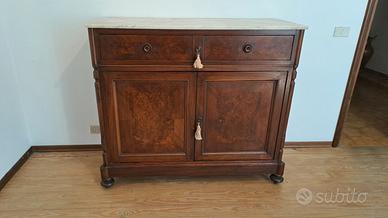 Mobile credenza in noce e radica fine 1800 vintage