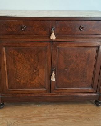 Mobile credenza in noce e radica fine 1800 vintage