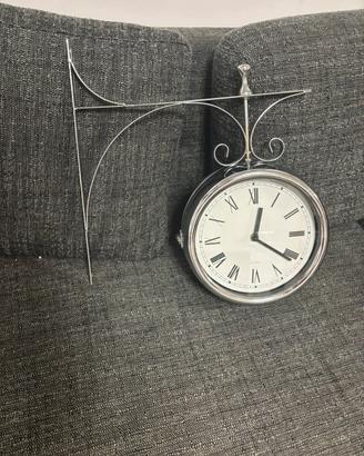 orologio da parete bifacciale in stile stazione