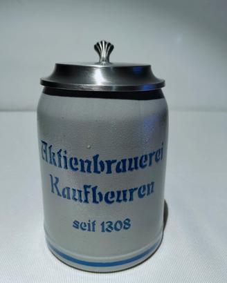 Boccale birra con coperchio in peltro