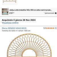 Testiera in Rattan 160cm