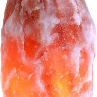 Lampada Sale Himalayano con base in legno