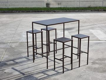 set tavolo alto piu sgabelli arredo interno estern
