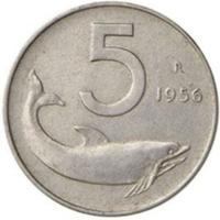 Raro 5 lire 1956 repubblica italiana R2