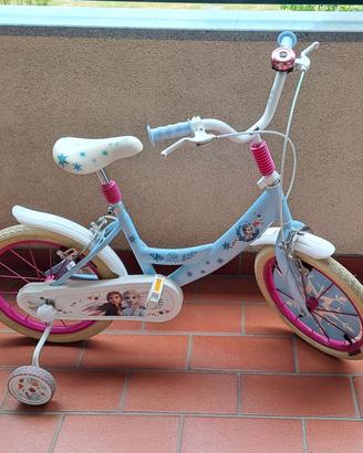 Bicicletta bambina Frozen 16 pollici con rotelle