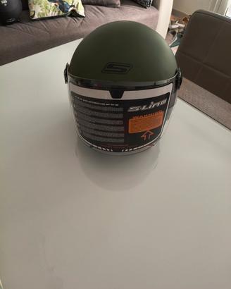 Casco jet S-Line verde opaco taglia S con visiera