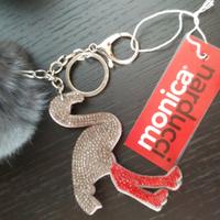 portachiavi fenicottero + charm borsa + astuccio 