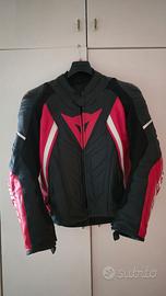 Giacca moto pelle Dainese Avro D1 nero rosso bianc