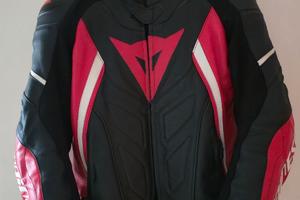 Giacca moto pelle Dainese Avro D1 nero rosso bianc