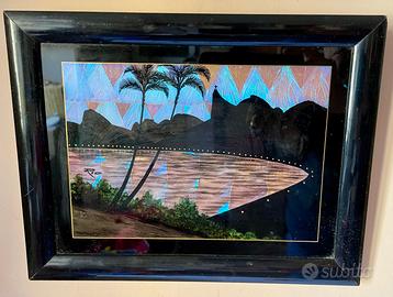 Quadro vintage con ali di  farfalle anni 50