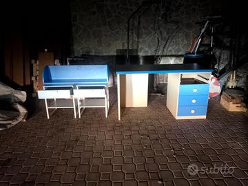 IKEA SCRIVANIA,COMODINI,LETTO 1/2 PIAZZA EMINFLEX