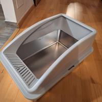 Lettiera XL Gatti Acciaio Inox Aperta