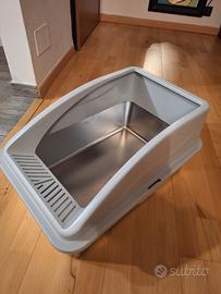 Lettiera XL Gatti Acciaio Inox Aperta