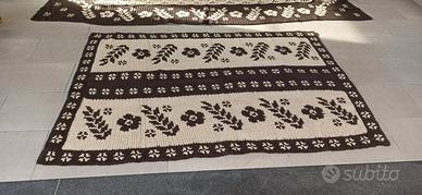 Coperta matrimoniale e tappeto uncinetto anni 80