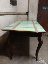 Set Pranzo Vintage Anni 50 - Tavolo Vetro Verde