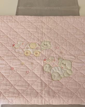 Trapunta lettino bebè cotone rosa 130x110