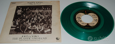 JOHN & YOKO 45 GIRI "7 HAPPY XMAS VINILE VERDE