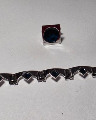 Set Parure Vintage Anello e Bracciale Geometrico 