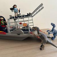 Playmobil dinosauri, barca con gabbia