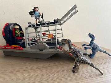 Playmobil dinosauri, barca con gabbia