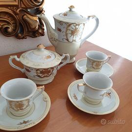 Set Giapponese Tea Caffè Porcellana Oro