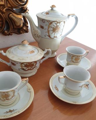 Set Giapponese Tea Caffè Porcellana Oro