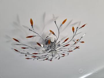 Lampadario plafoniere soffitto cristalli petali