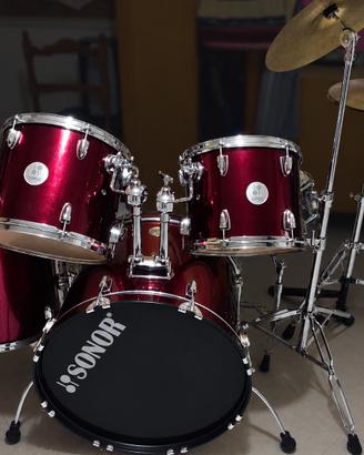 BATTERIA-Sonor  507 wine red-batteria acustica