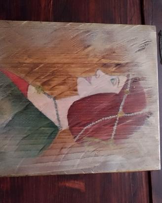 scatola portagioie in legno dipinto 