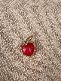ciondolo in oro giallo 18 kt con corallo 