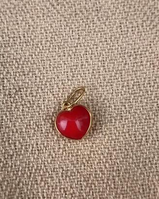 ciondolo in oro giallo 18 kt con corallo 