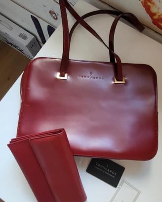 Borsa+portafoglio Trussardi rosso con certificato 
