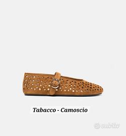 Ballerine 'Evelyn' in Camoscio  Tabacco – Eleganti