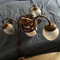 Lampadario ottone sospeso 4 punti luce