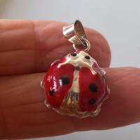 ciondolo coccinella argento 925 porta fortuna