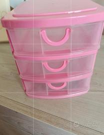 Mini cassettiera rosa