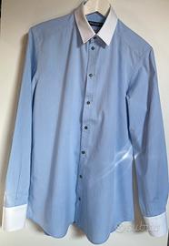 Camicia Dolce & Gabbana Gold cotone celeste tg 41