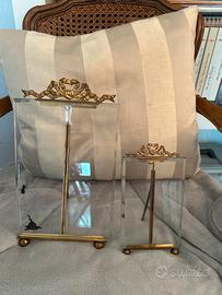 cornice grande e piccola in vetro e ottone