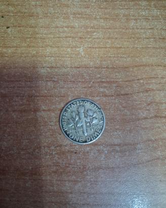 Moneta 1 Dime 1956 USA Roosevelt, in argento 90%