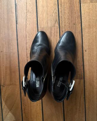 Stivaletti Michael Kors pelle nera tacco 9cm tg 39