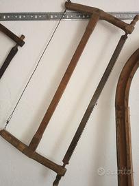 Lotto 7 Seghe Antiche a Telaio in Legno