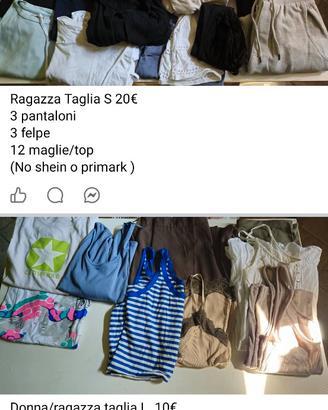 Lotti abbigliamento donna/ragazza