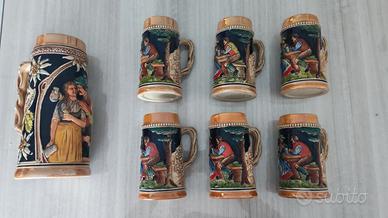 Set Vintage Boccali Birra Tedeschi Western Germany