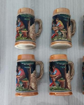 Set Vintage Boccali Birra Tedeschi Western Germany